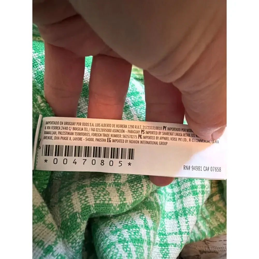 FOREVER 21 Plaid Tweed Skort Women's Green White M Asymmetrical Wrap Style